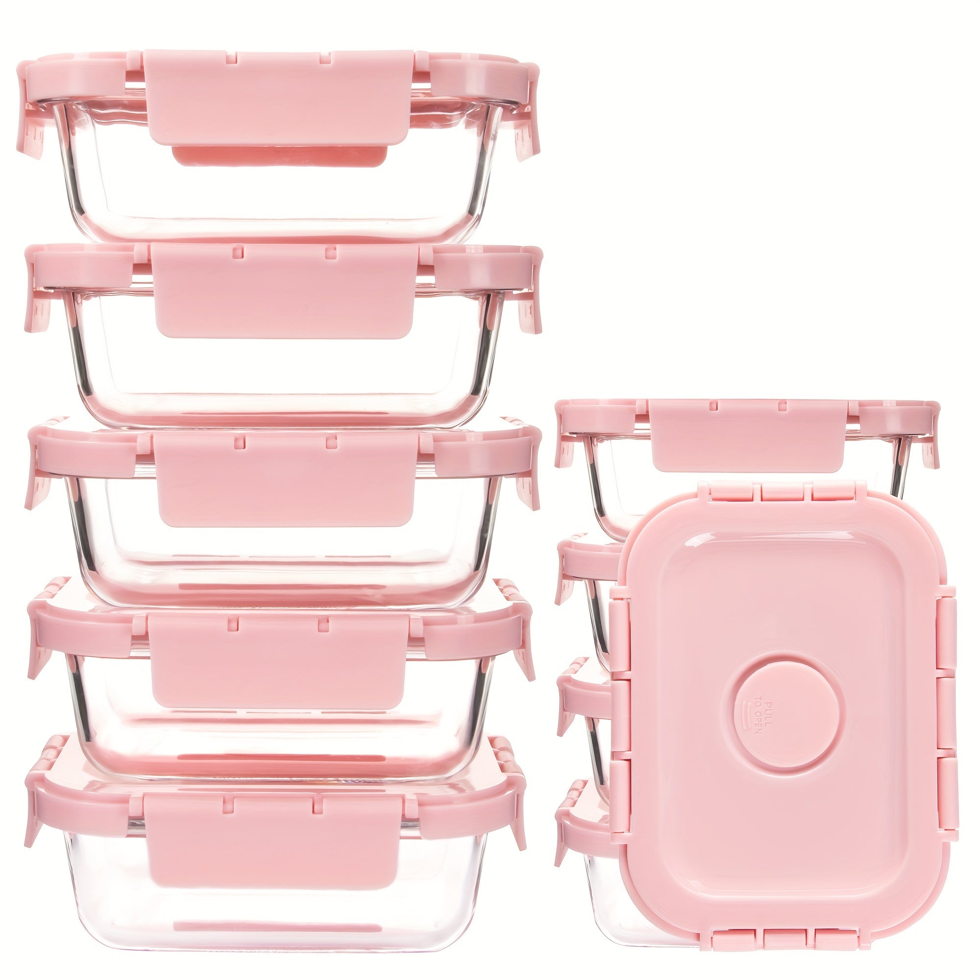 20 Pieces (10 Containers +10 Lids) High Borosilicate Glass Meal Prep Containers, Food Storage Containers With Airtight Leakproof Lids, Glass Lunch Boxes For Home Office Lunch Restaurants