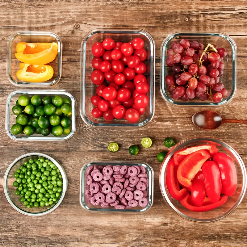 24pcs (Boxs And Lids) Glass Food Storage Containers With Lids, Meal Prep, Pantry Kitchen Storage Containers For Lunch, Leak Proof, Airtight Glass Lunch Bento Boxes For Microwave, Oven, Freezer And Dishwasher