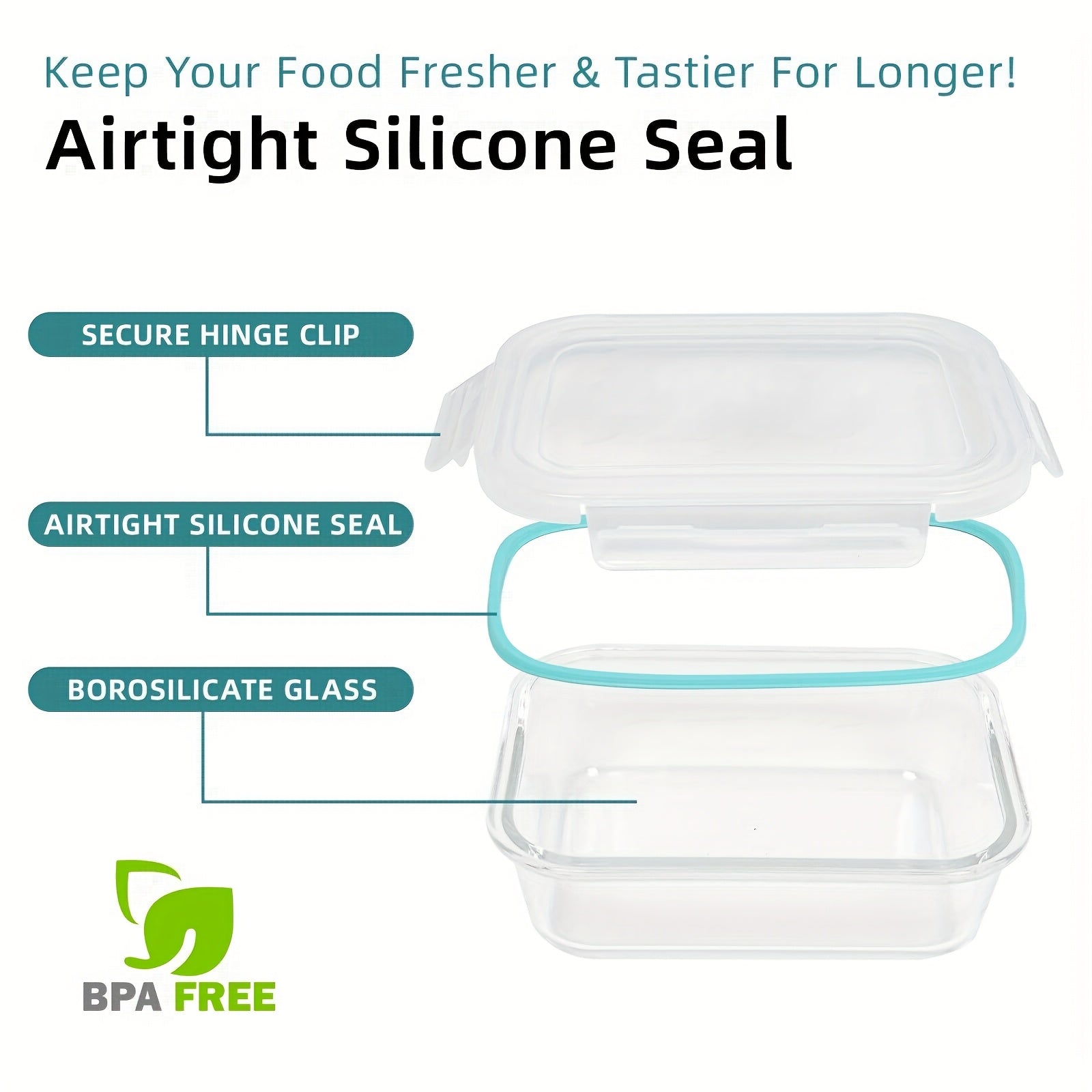 [Leak-Proof Glass Containers] 5 Pack Leak-Proof Glass Food Storage Containers | 30oz Airtight BPA-Free Meal Prep Containers, Microwave, Oven, Freezer & Dishwasher Safe, Stackable Space-Saving Design for Lunch, Office, Home & Travel