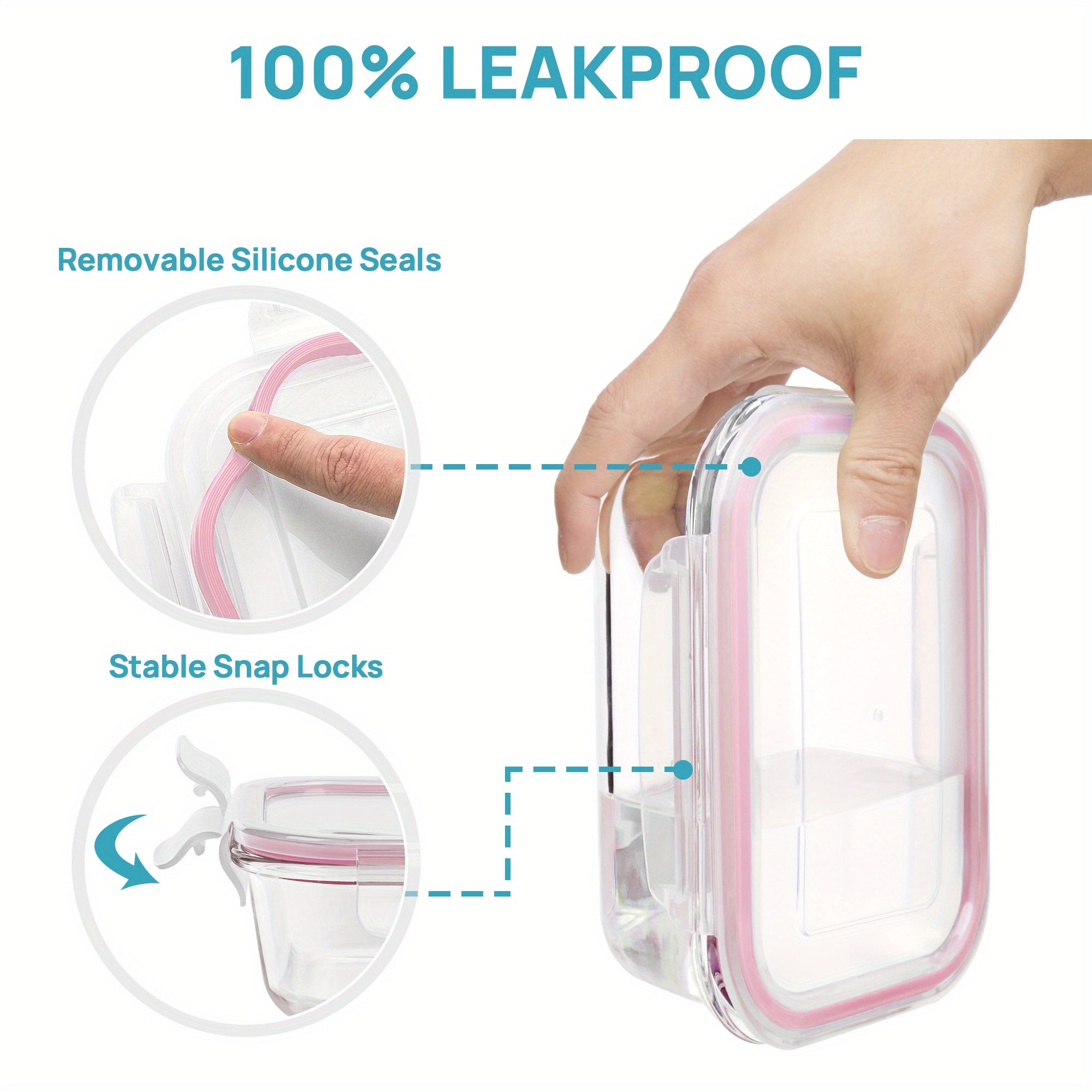 [Glass Food Containers] 8pcs Glass Food Storage Containers with Plastic Airtight Lids - BPA-Free, Microwave, Oven & Freezer Safe, Dishwasher Safe, Rectangular Meal Prep Containers for Lunch, Snacks, and More, Green & Pink, Food Storage Organizer, Lunch