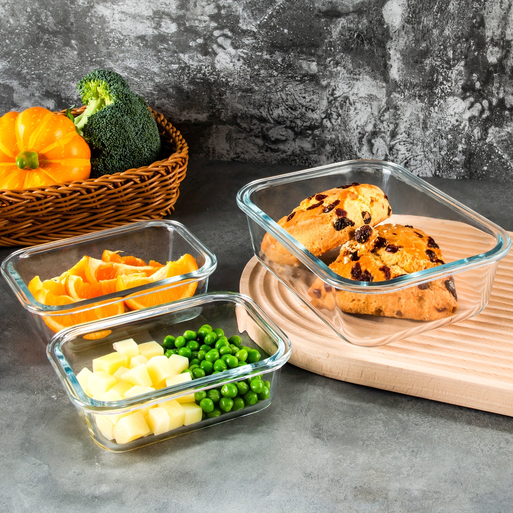 [10-PACK] High Borosilicate Glass Meal Prep Containers with Steam Vent, Food Storage Containers with Airtight Lids, for Home Kitchen Office Lunch Portion Control