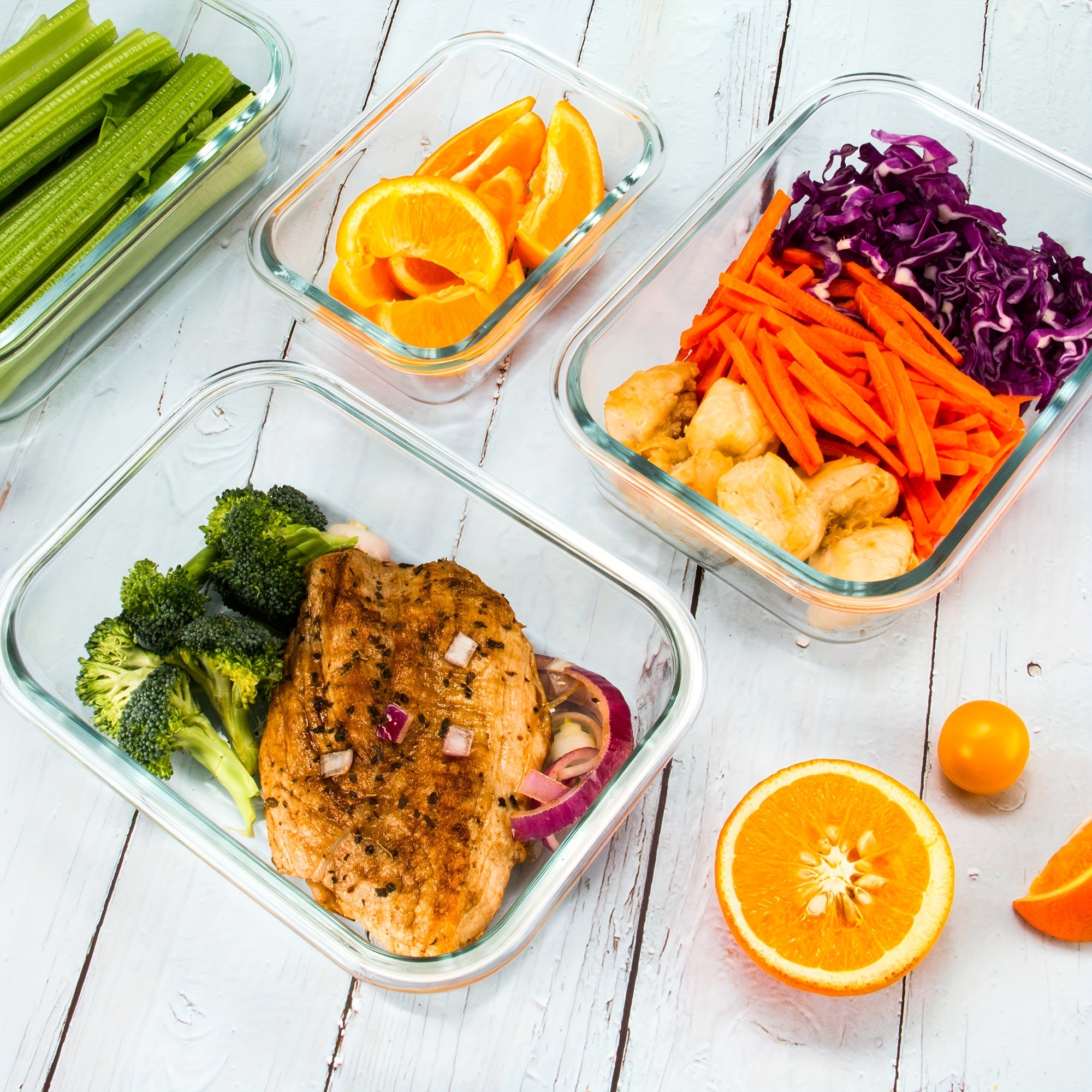[10-PACK] High Borosilicate Glass Meal Prep Containers with Steam Vent, Food Storage Containers with Airtight Lids, for Home Kitchen Office Lunch Portion Control