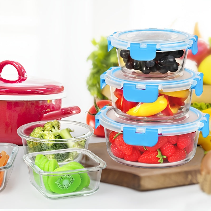 Stackable 4/24pcs Glass Food Container (2/12 Lids +2/12 Containers)-Multi-purpose Meal Prep And Pantry.With Airtight Lids, Oven, Microwave, Refrigerator And Dishwasher Safe. Durable, Space-saving Design Improves Heating Efficiency And Organization