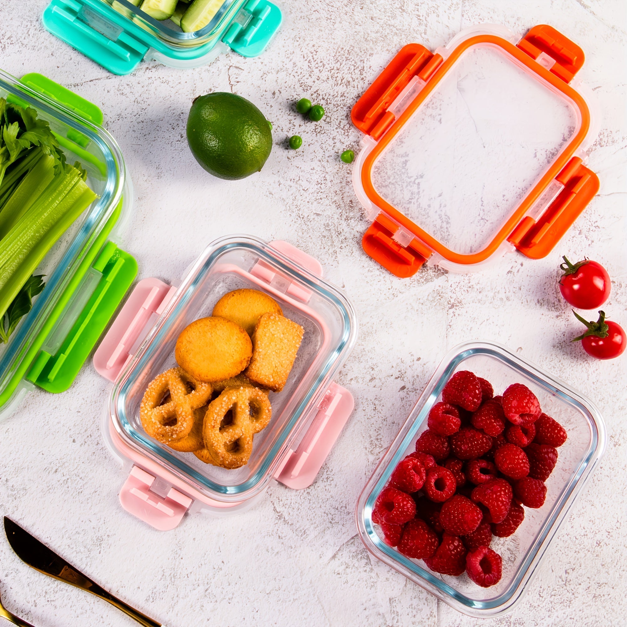 20 Pieces (10 Containers +10 Lids) High Borosilicate Glass Meal Prep Containers, Food Storage Containers With Airtight Leakproof Lids, Glass Lunch Boxes For Home Office Lunch Restaurants