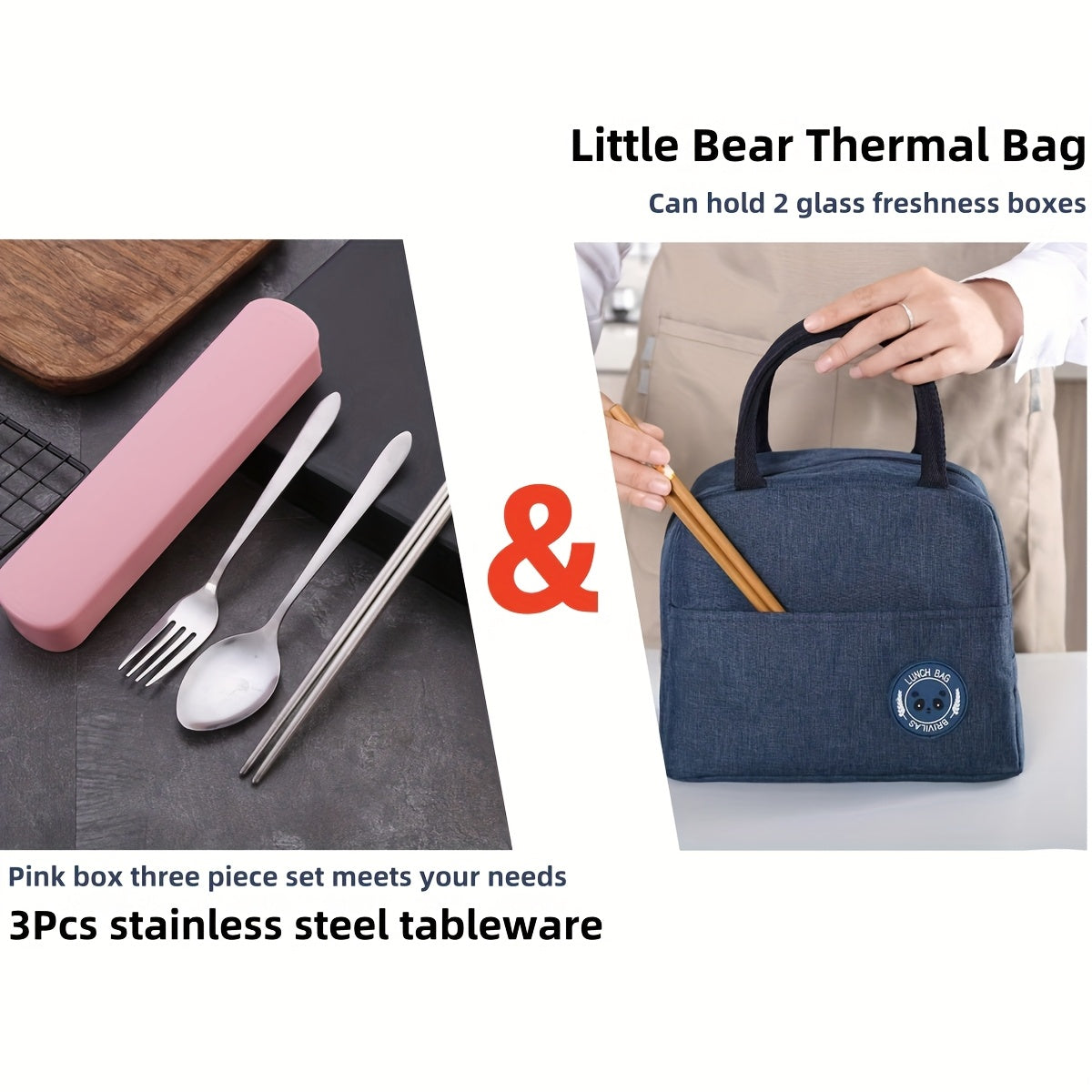 3pcs Leak-Proof Glass Storage Containers with Blue Lids - Microwave & Dishwasher Safe, Perfect for Meal Prep, Picnics, and Food Storage, Picnic Essentials|Modern Kitchenware|Glossy Finish