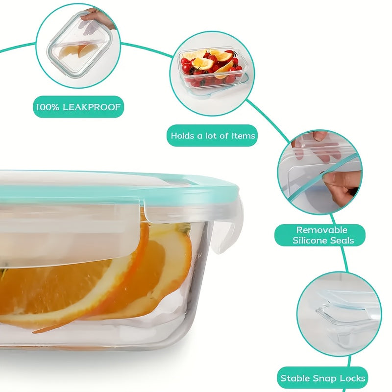 8/16pcs Glass Preservation Box Set, Food Storage Container with Sealed Lid, Glass Lunch Box for Home Kitchen And Office Lunch, Multi-color Sealed Lunch Container, Microwave Oven, Oven, Refrigerator, And Dishwasher.