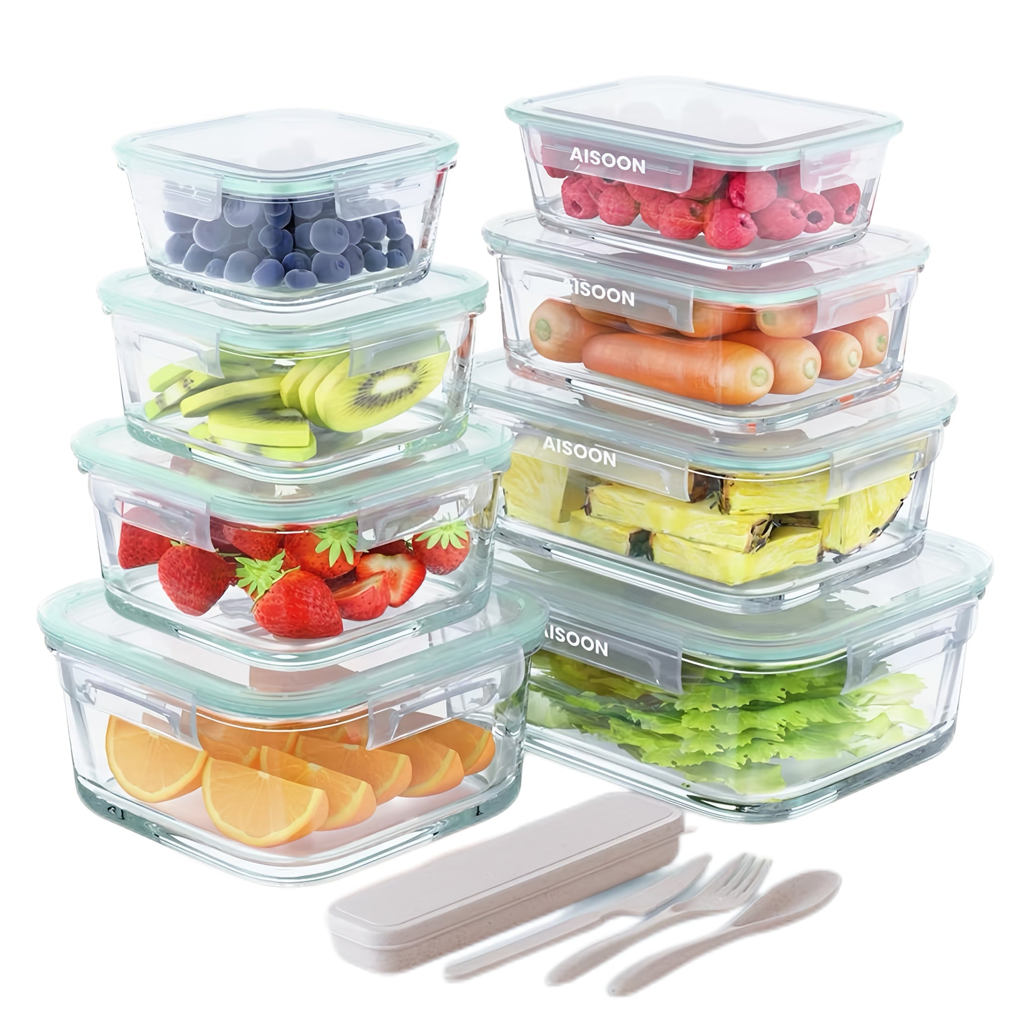 [5pcs Glass Meal Boxes] 5pcs Glass Meal Boxes with Upgraded Snap Lock Lids | 36oz Glass Food Storage Containers 2-Compartment Set, Sealed and Leak-Proof | Microwave, Oven, Refrigerator Safe 36oz