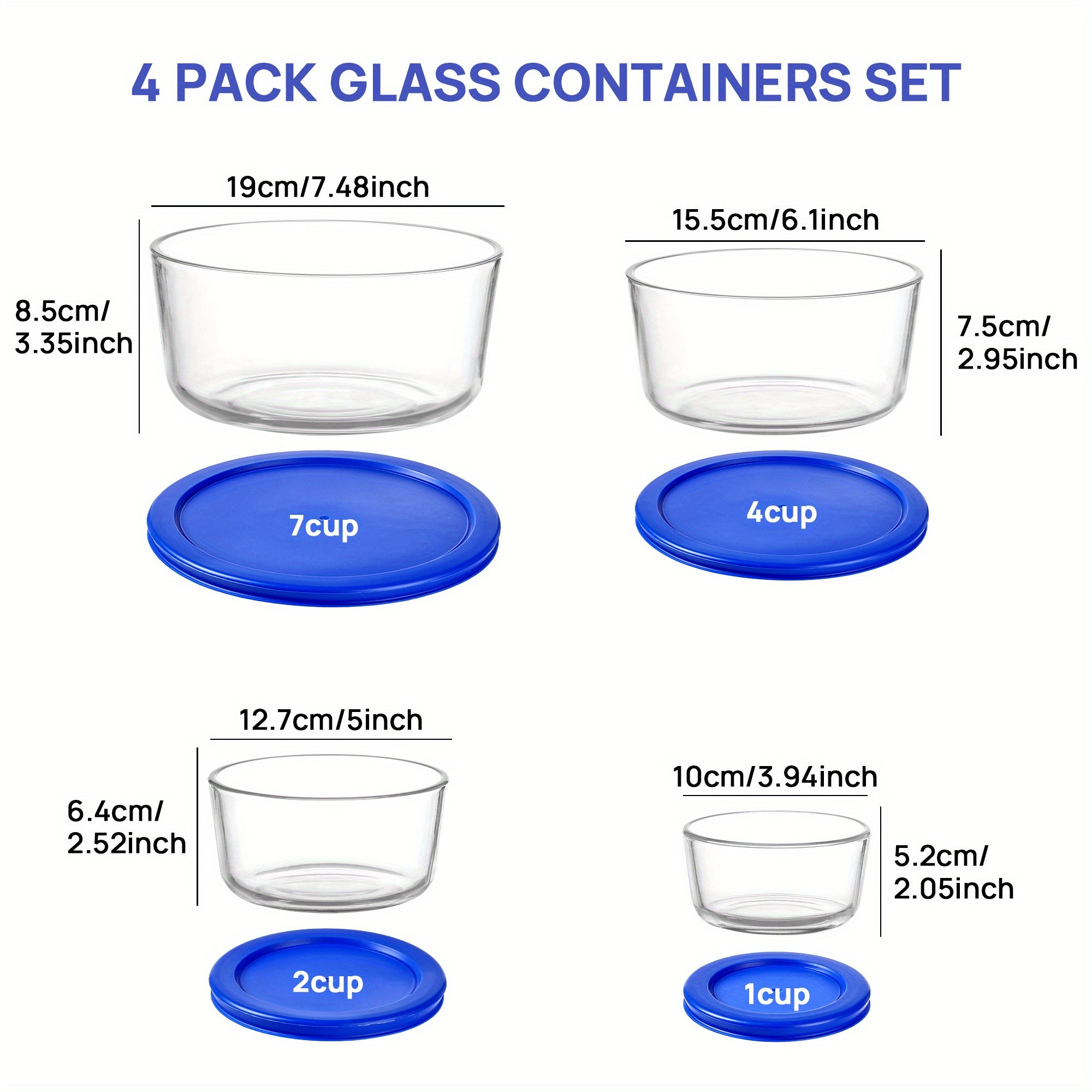 [Refrigerator Storage] 4 Pack Refrigerator Storage Box | Food Storage Containers, Leftovers Keeper, Lunch Container, Microwave, Dishwasher & Freezer Safe
