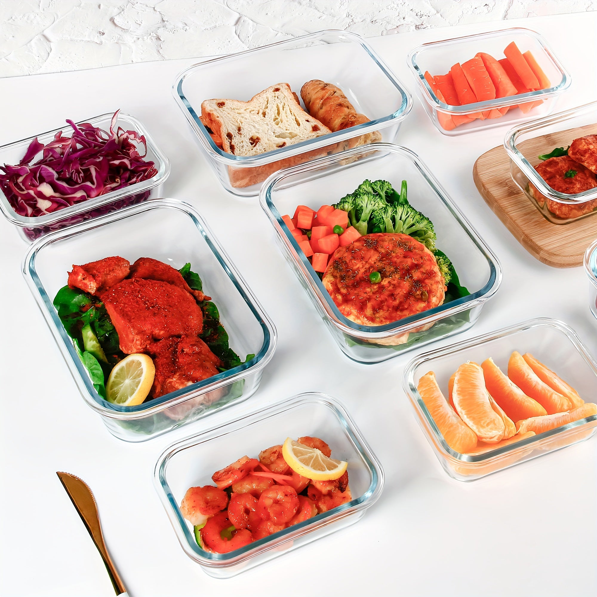 Glass Meal Prep Containers, Food Storage Containers with Lids Airtight, Glass Lunch Boxes, Microwave, Oven, Freezer and Dishwasher Safe, Pink