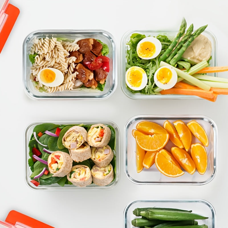 [Leakproof | Glass] 2/10pcs Glass Food Storage Containers with Lids | Leakproof Lunch Box Set for Meal Prep, Office Lunches & Pantry Organization | Reusable Household & Kitchen Essentials