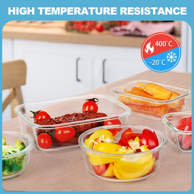 Stackable 4/24pcs Glass Food Container (2/12 Lids +2/12 Containers)-Multi-purpose Meal Prep And Pantry.With Airtight Lids, Oven, Microwave, Refrigerator And Dishwasher Safe. Durable, Space-saving Design Improves Heating Efficiency And Organization