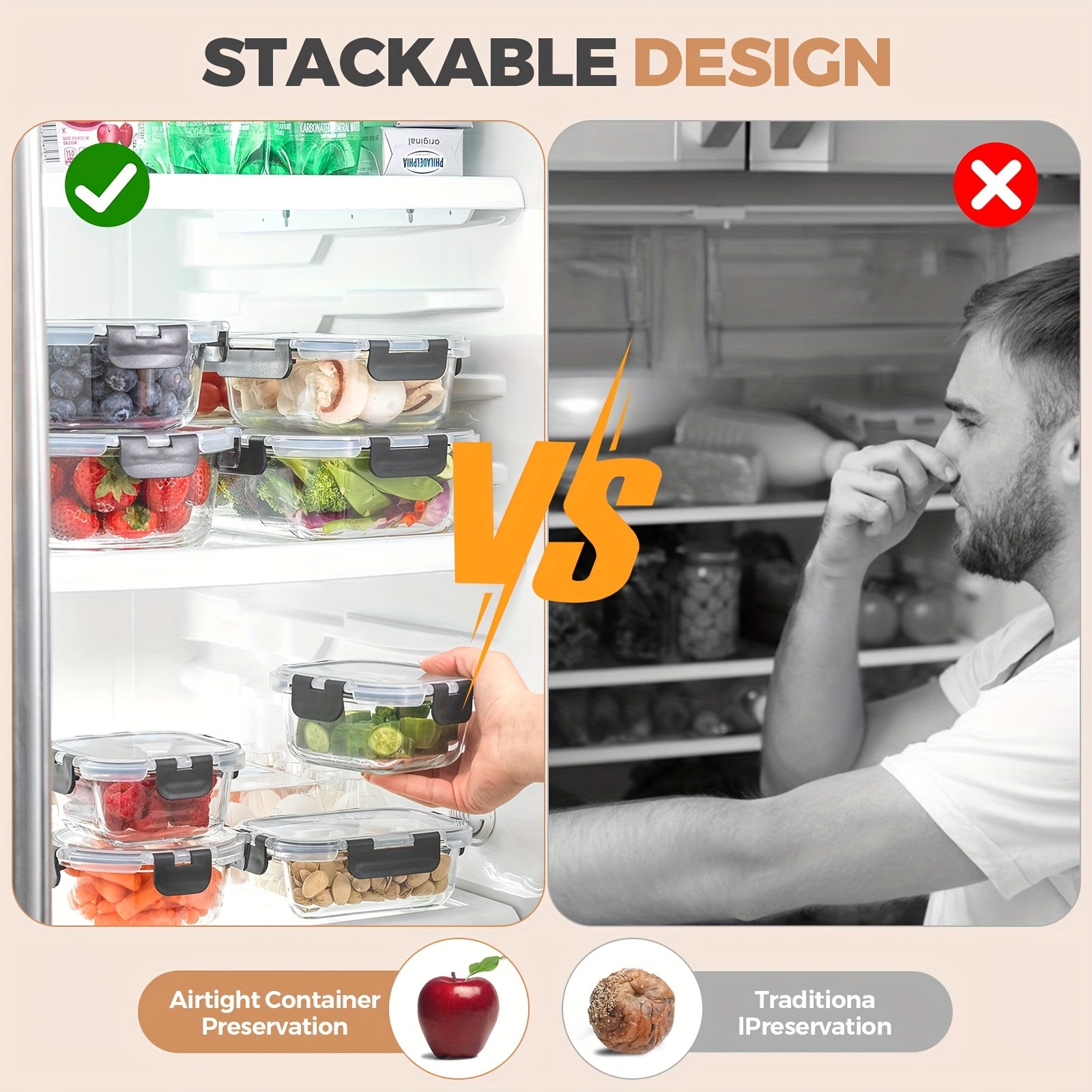 [24pcs Glass Food Containers] 24pcs Glass Food Storage Containers With Lids | 12 Glass Containers & 12 Leakproof Snap Lock Lids | Airtight Meal Prep Boxes For Kitchen And Lunch
