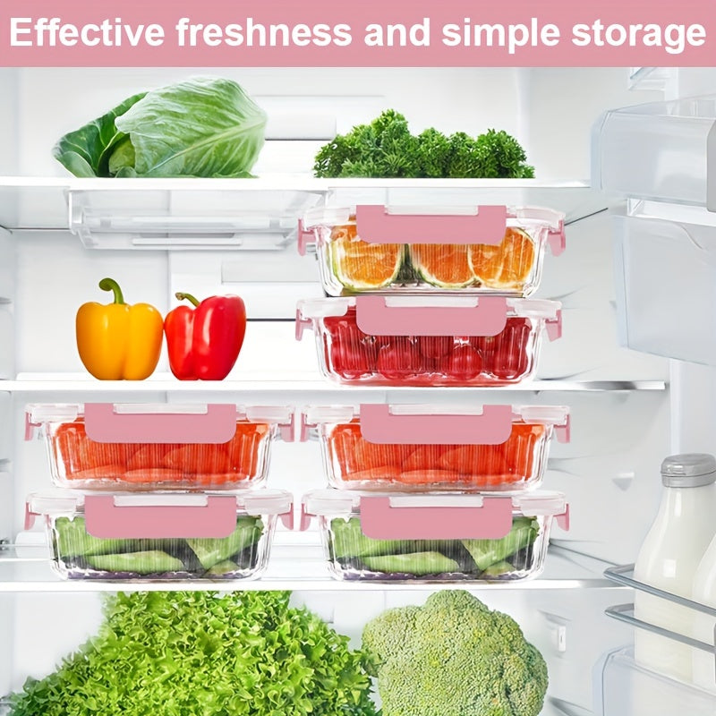 10pcs Glass Crisper (10 Glass Bowls + 10 Sealed LIDS), High Borosilicate Sealed LIDS Food Storage Container Glass, Reusable, Suitable for Microwave, Oven, Refrigerator, Dishwasher, Office, School And Camping Food Storage