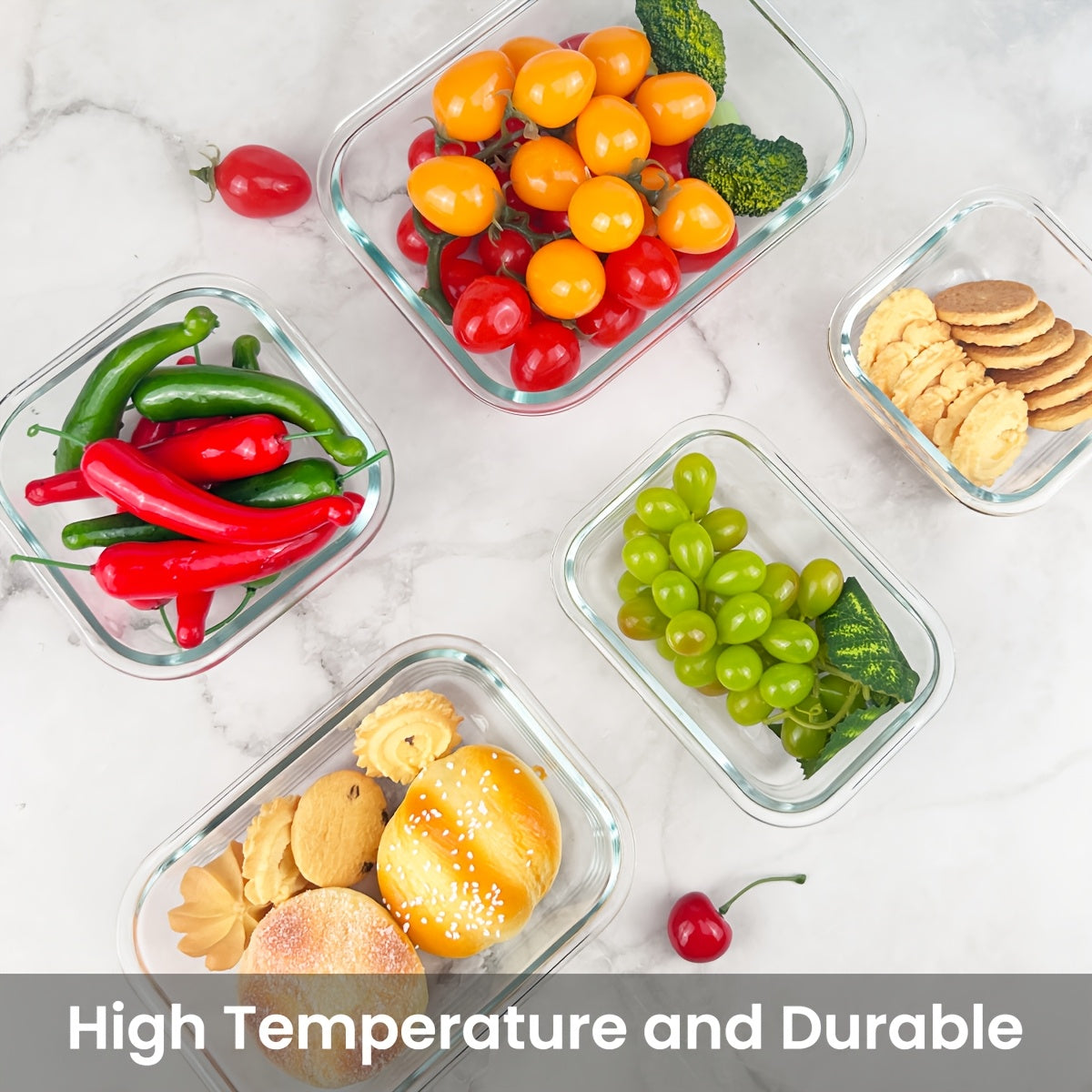 [Premium Glass Containers] 8 Pack Premium Glass Food Storage Containers | Airtight, Leak-Proof, Microwave/Oven/Freezer/Dishwasher Safe, BPA-Free, Stain-Resistant, Easy-Clean Design with Flip-Top Lids for Meal Prep, Bento Boxes, Leftovers & Fresh