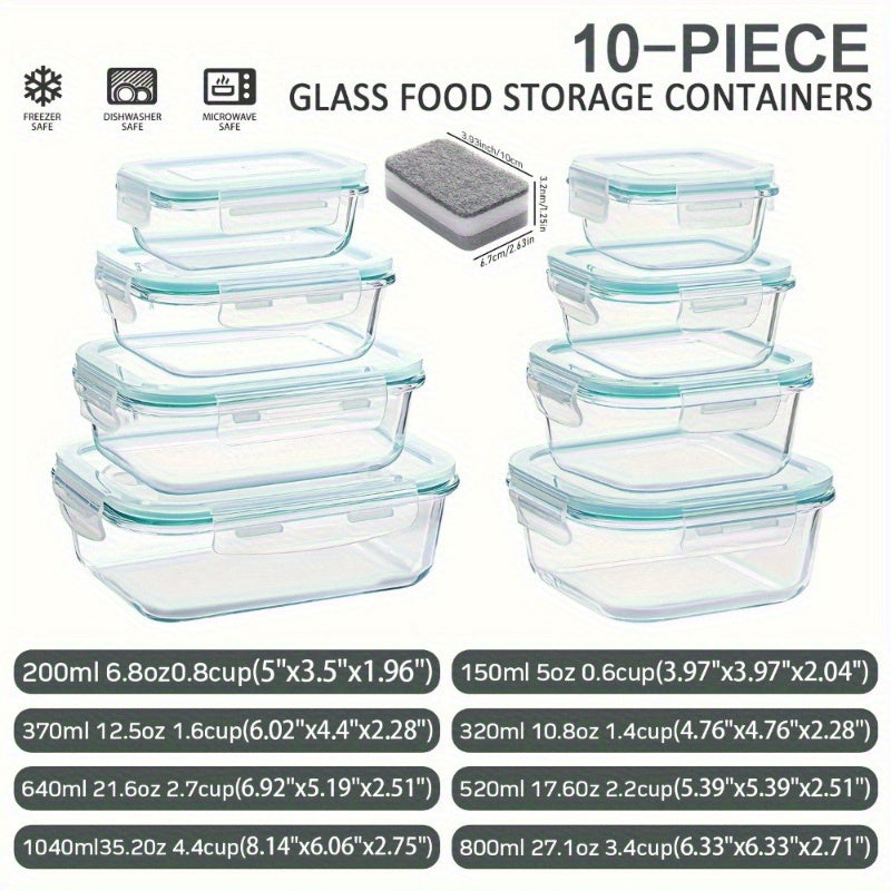A Great Helper for Christmas/ Halloween Dinners. Made of High-Temperature Resistant Glass, with a Highly Transparent Box Body, Stackable, a Must-Have for The Back-To-School Season, Bpa-Free, Comes with 4 Cleaning Sponges.