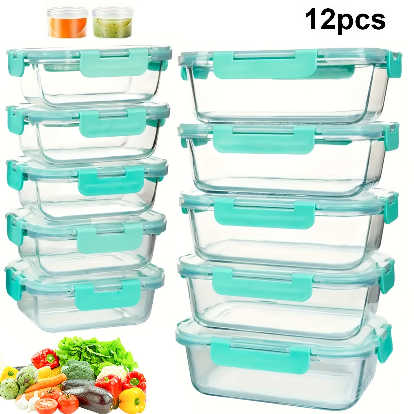 [Glass Meal Prep] 12pcs Glass Meal Prep Containers, Food Storage Containers With Lids Airtight, Glass Lunch Boxes, Microwave, Oven, Freezer And Dishwasher Safe