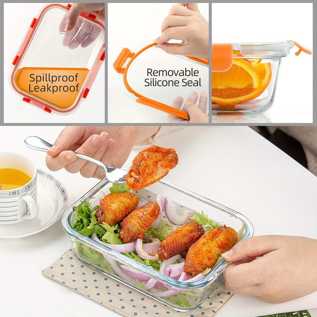 20 Pieces (10 Containers +10 Lids) High Borosilicate Glass Meal Prep Containers, Food Storage Containers With Airtight Leakproof Lids, Glass Lunch Boxes For Home Office Lunch Restaurants