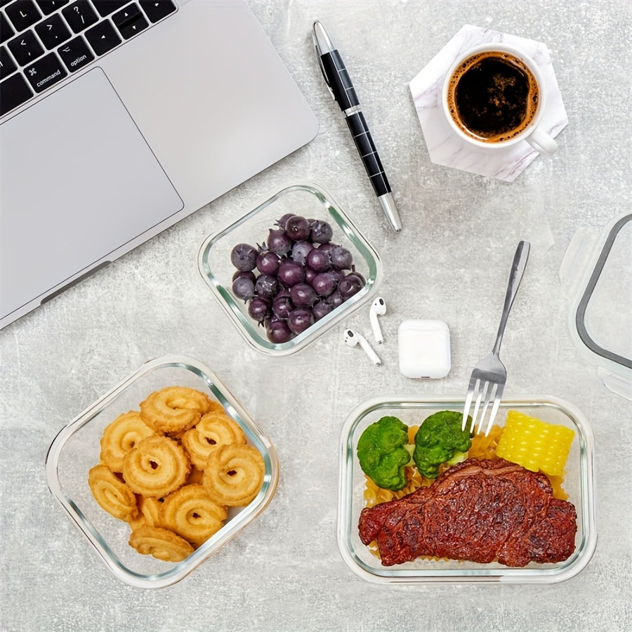 [Premium Glass Containers] 8pcs Premium Glass Food Storage Containers | Leak Proof Seal, Microwave, Oven, Freezer And Dishwasher Safe, With Flip Top Lids For Meal Prep, Leftovers, Pantry And Kitchen Organization