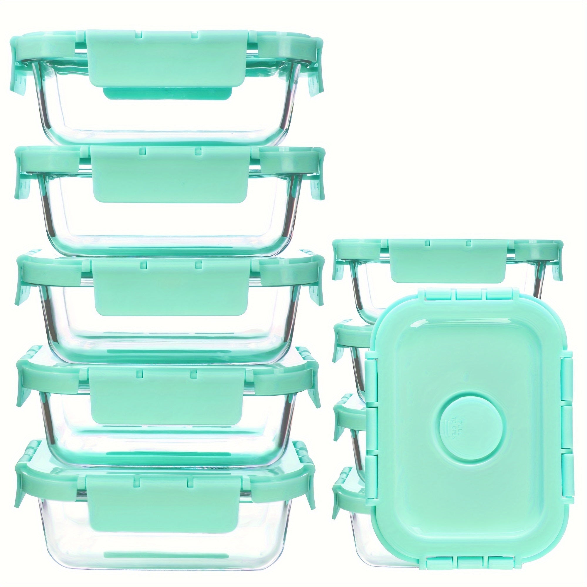 20 Pieces (10 Containers +10 Lids) High Borosilicate Glass Meal Prep Containers, Food Storage Containers With Airtight Leakproof Lids, Glass Lunch Boxes For Home Office Lunch Restaurants