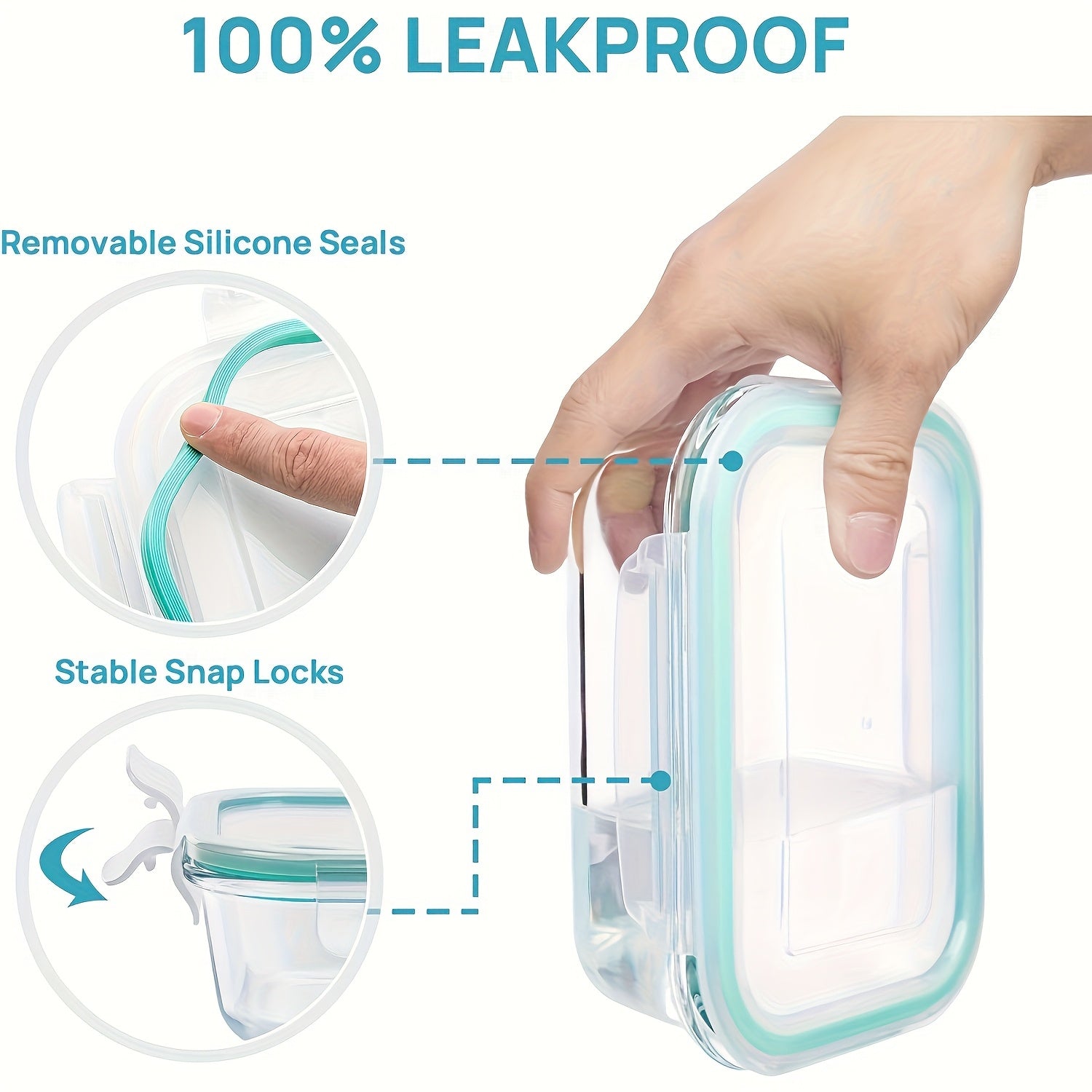 [Premium Glass Containers] 8 Pack Premium Glass Food Storage Containers | Airtight, Leak-Proof, Microwave/Oven/Freezer/Dishwasher Safe, BPA-Free, Stain-Resistant, Easy-Clean Design with Flip-Top Lids for Meal Prep, Bento Boxes, Leftovers & Fresh
