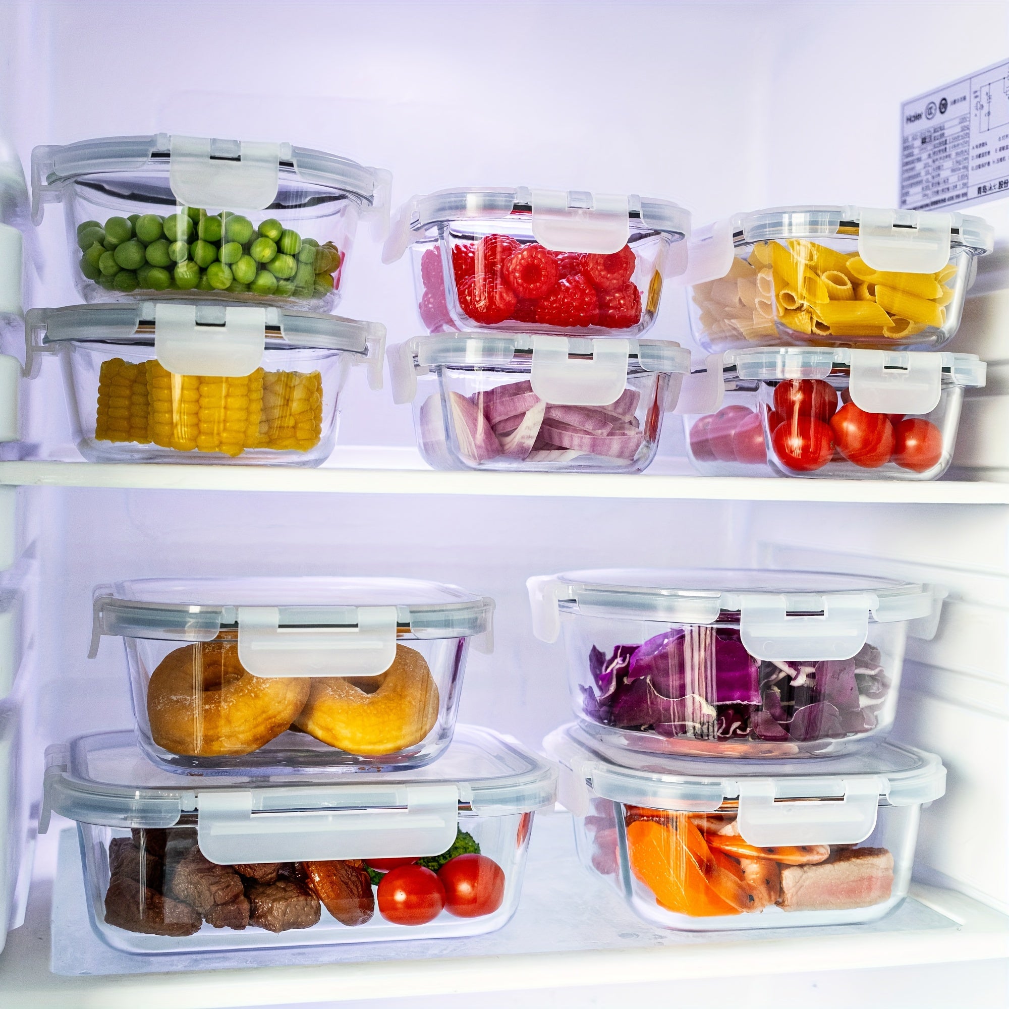 24PCS (12containers+12lids) High Borosilicate Glass Food Storage Containers Set - Leakproof, Airtight Lids - Perfect for Meal Prep, Lunch, Leftovers - For Home Kitchen Organization - Ideal Gift for Foodies & Busy Individuals