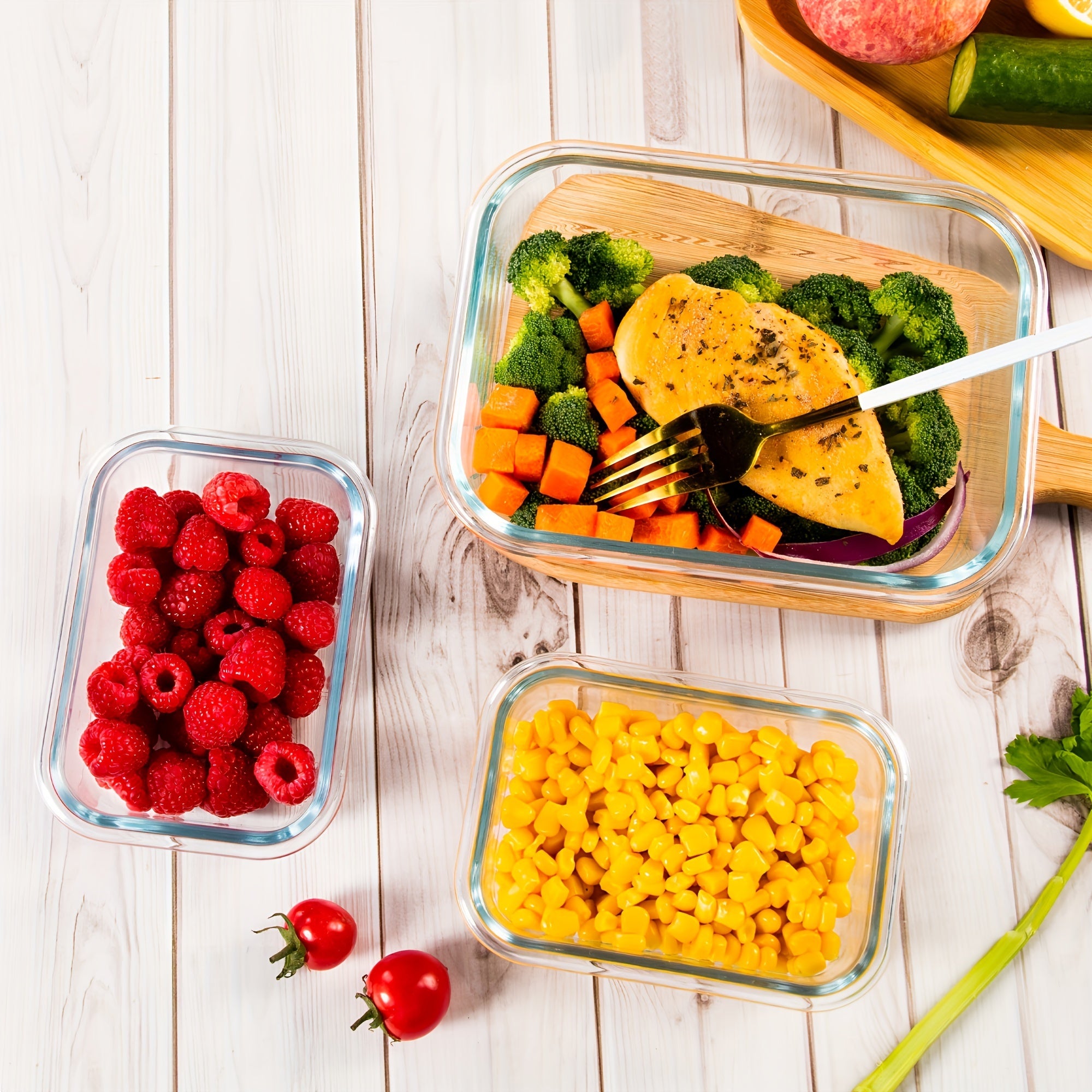 20 Pieces (10 Containers +10 Lids) High Borosilicate Glass Meal Prep Containers, Food Storage Containers With Airtight Leakproof Lids, Glass Lunch Boxes For Home Office Lunch Restaurants