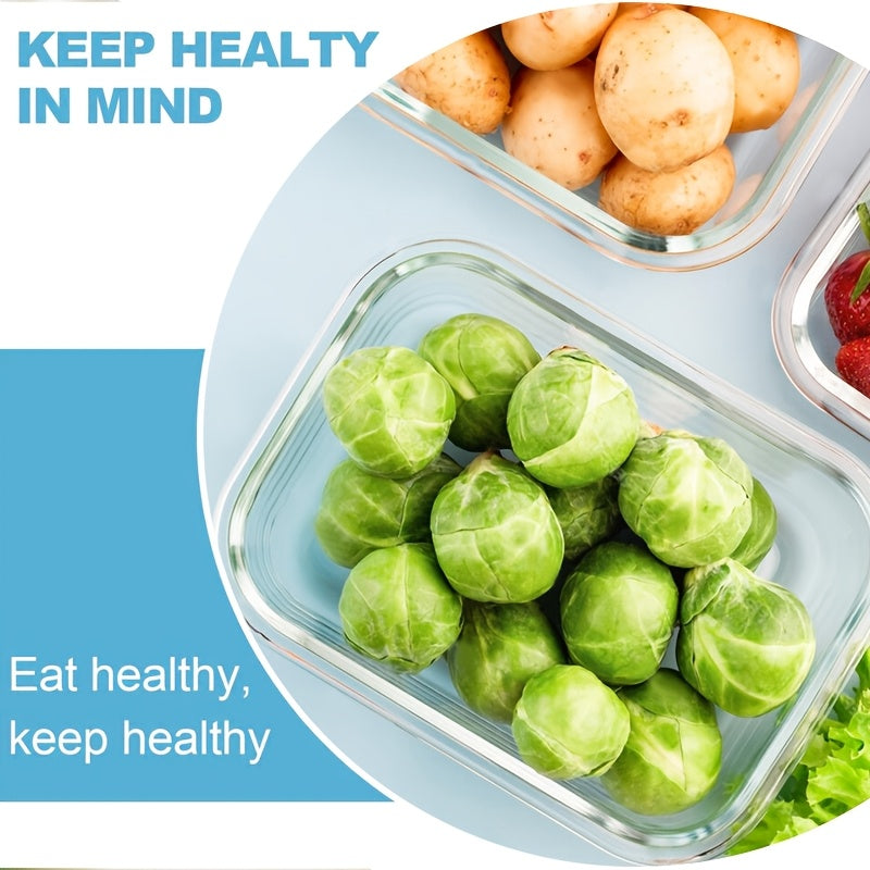 Stackable 4/24pcs Glass Food Container (2/12 Lids +2/12 Containers)-Multi-purpose Meal Prep And Pantry.With Airtight Lids, Oven, Microwave, Refrigerator And Dishwasher Safe. Durable, Space-saving Design Improves Heating Efficiency And Organization