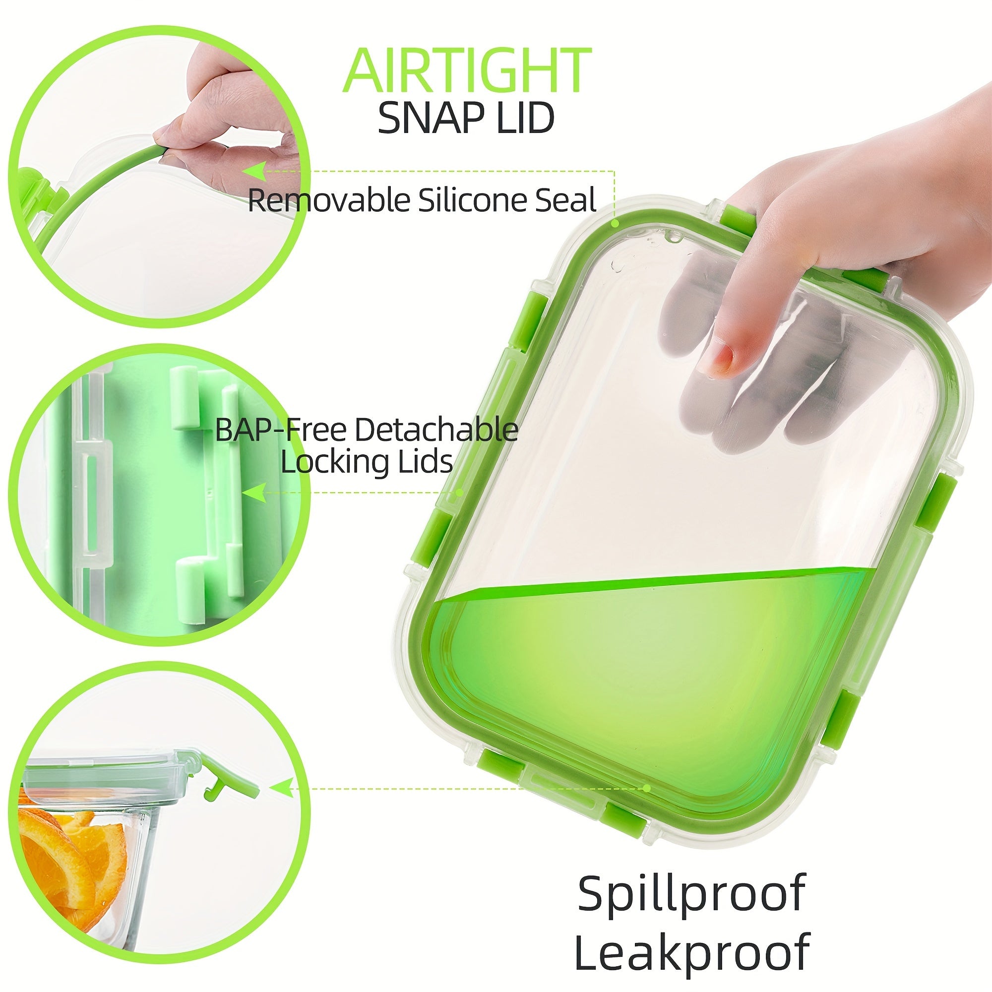 20 Pieces (10 Containers +10 Lids) High Borosilicate Glass Meal Prep Containers, Food Storage Containers With Airtight Leakproof Lids, Glass Lunch Boxes For Home Office Lunch Restaurants
