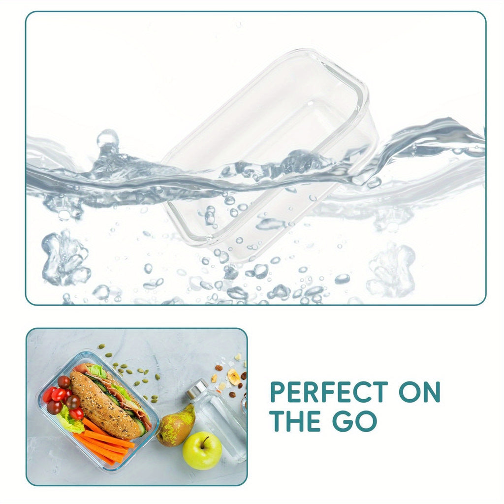 [Leak-Proof Glass Containers] 5 Pack Leak-Proof Glass Food Storage Containers | 30oz Airtight BPA-Free Meal Prep Containers, Microwave, Oven, Freezer & Dishwasher Safe, Stackable Space-Saving Design for Lunch, Office, Home & Travel