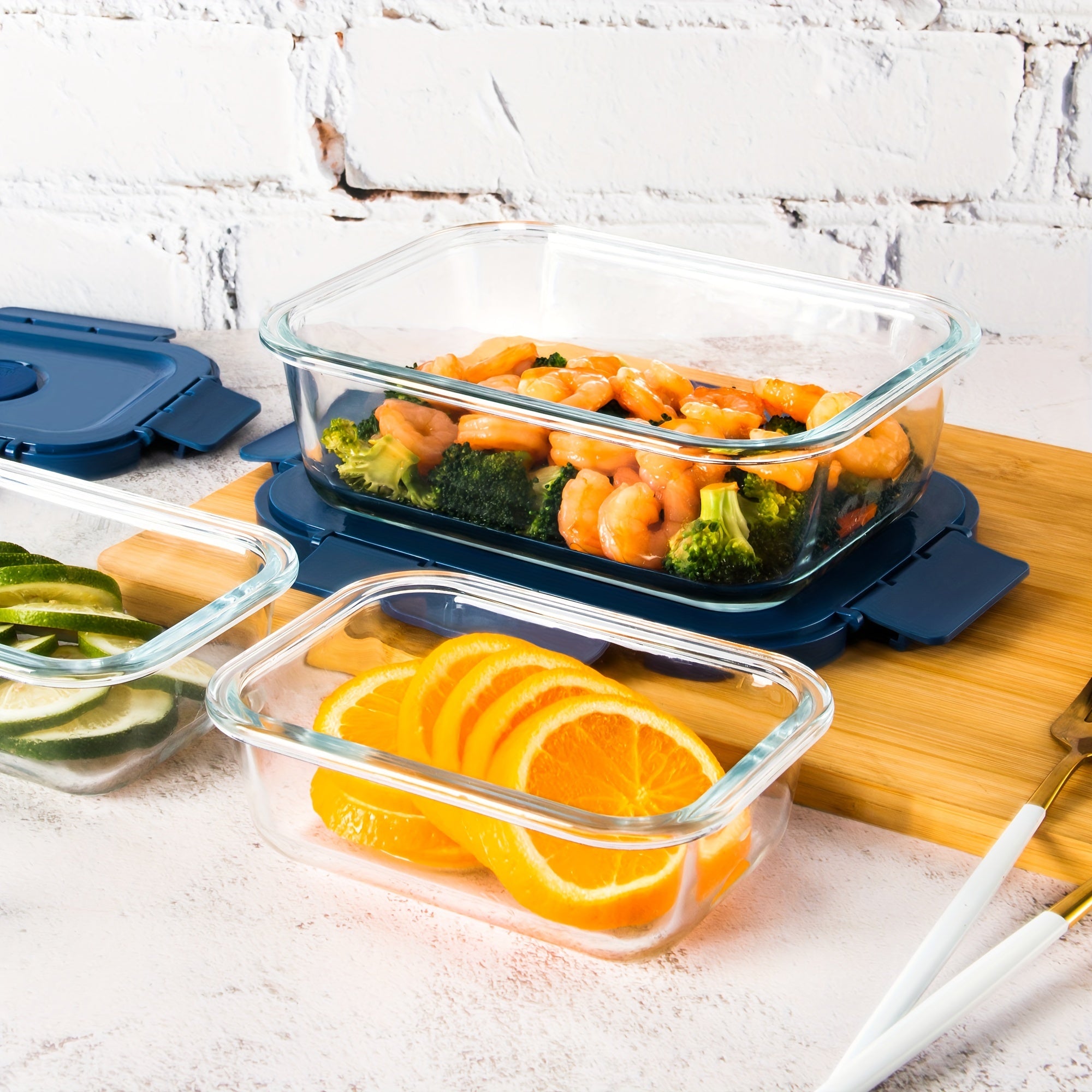 [10-PACK] High Borosilicate Glass Meal Prep Containers with Steam Vent, Food Storage Containers with Airtight Lids, for Home Kitchen Office Lunch Portion Control