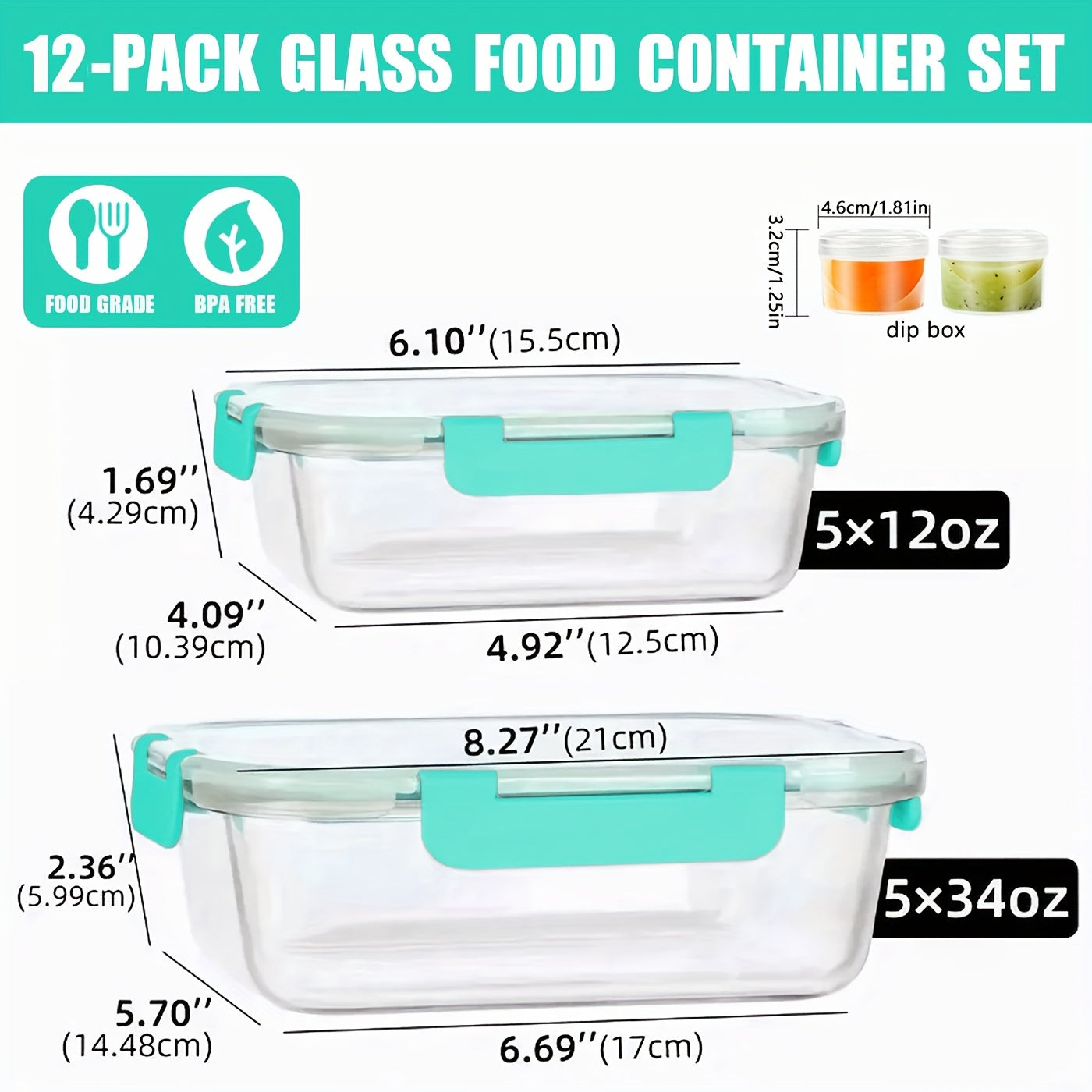 [Glass Meal Prep] 12pcs Glass Meal Prep Containers, Food Storage Containers With Lids Airtight, Glass Lunch Boxes, Microwave, Oven, Freezer And Dishwasher Safe