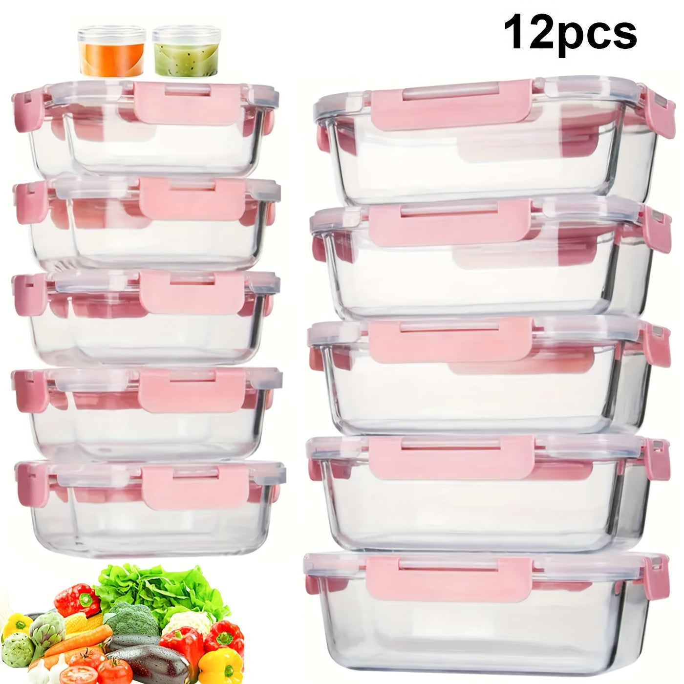 [Glass Meal Prep] 12pcs Glass Meal Prep Containers, Food Storage Containers With Lids Airtight, Glass Lunch Boxes, Microwave, Oven, Freezer And Dishwasher Safe