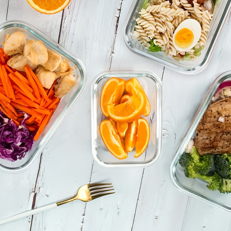 [Leakproof | Glass] 2/10pcs Glass Food Storage Containers with Lids | Leakproof Lunch Box Set for Meal Prep, Office Lunches & Pantry Organization | Reusable Household & Kitchen Essentials