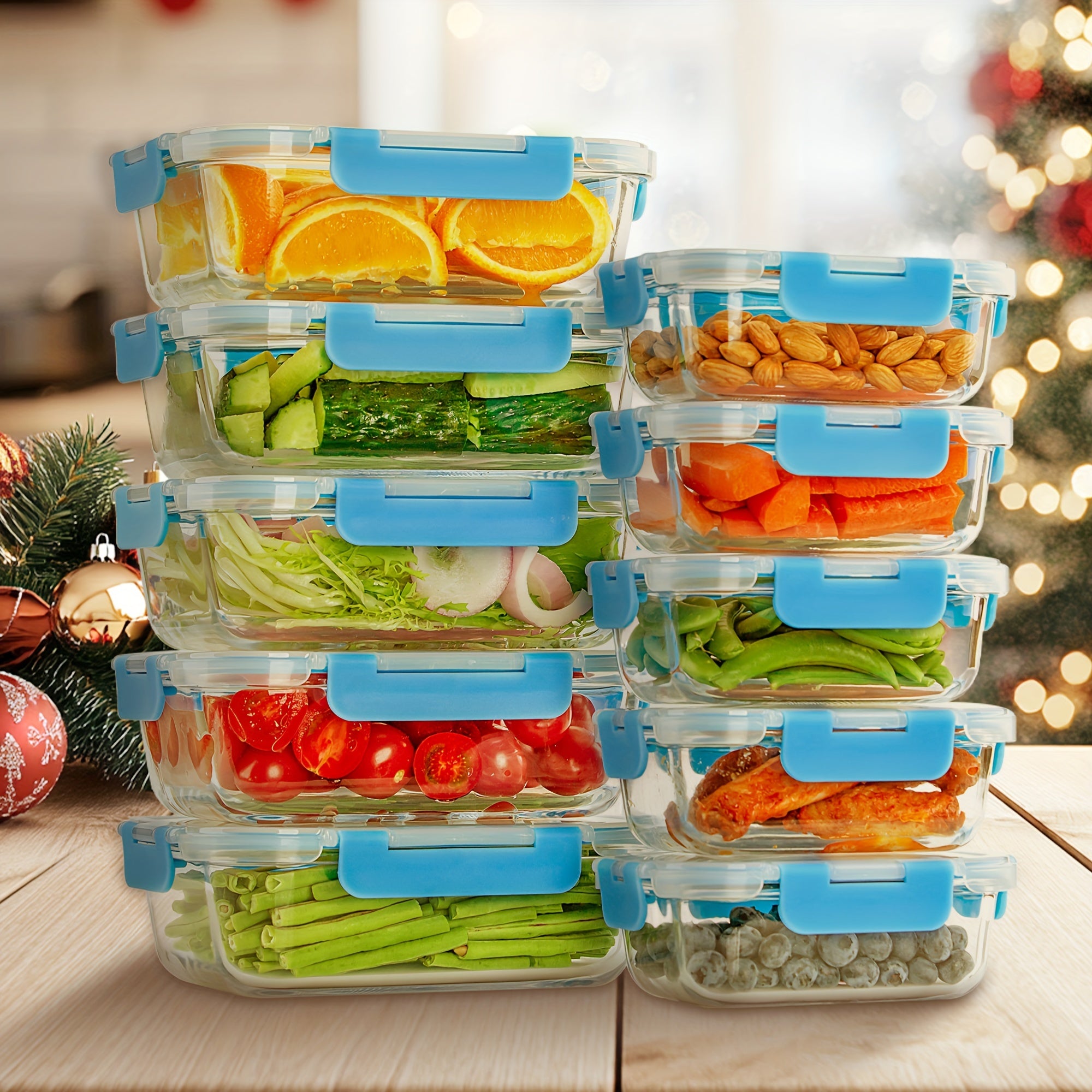 20 Pieces (10 Containers +10 Lids) High Borosilicate Glass Meal Prep Containers, Food Storage Containers With Airtight Leakproof Lids, Glass Lunch Boxes For Home Office Lunch Restaurants