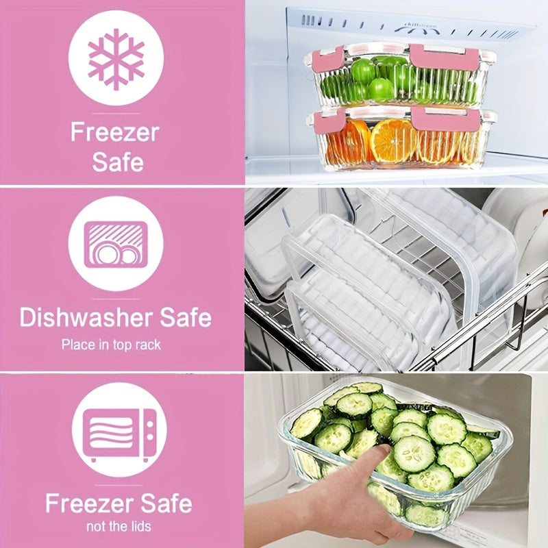 10pcs Glass Crisper (10 Glass Bowls + 10 Sealed LIDS), High Borosilicate Sealed LIDS Food Storage Container Glass, Reusable, Suitable for Microwave, Oven, Refrigerator, Dishwasher, Office, School And Camping Food Storage