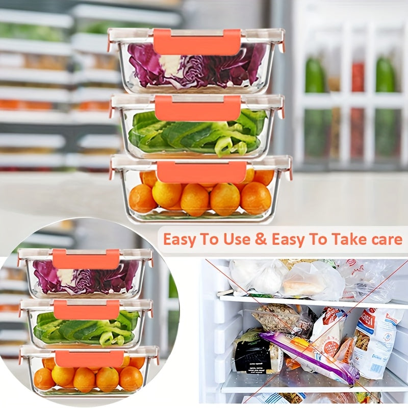 [Leakproof | Glass] 2/10pcs Glass Food Storage Containers with Lids | Leakproof Lunch Box Set for Meal Prep, Office Lunches & Pantry Organization | Reusable Household & Kitchen Essentials