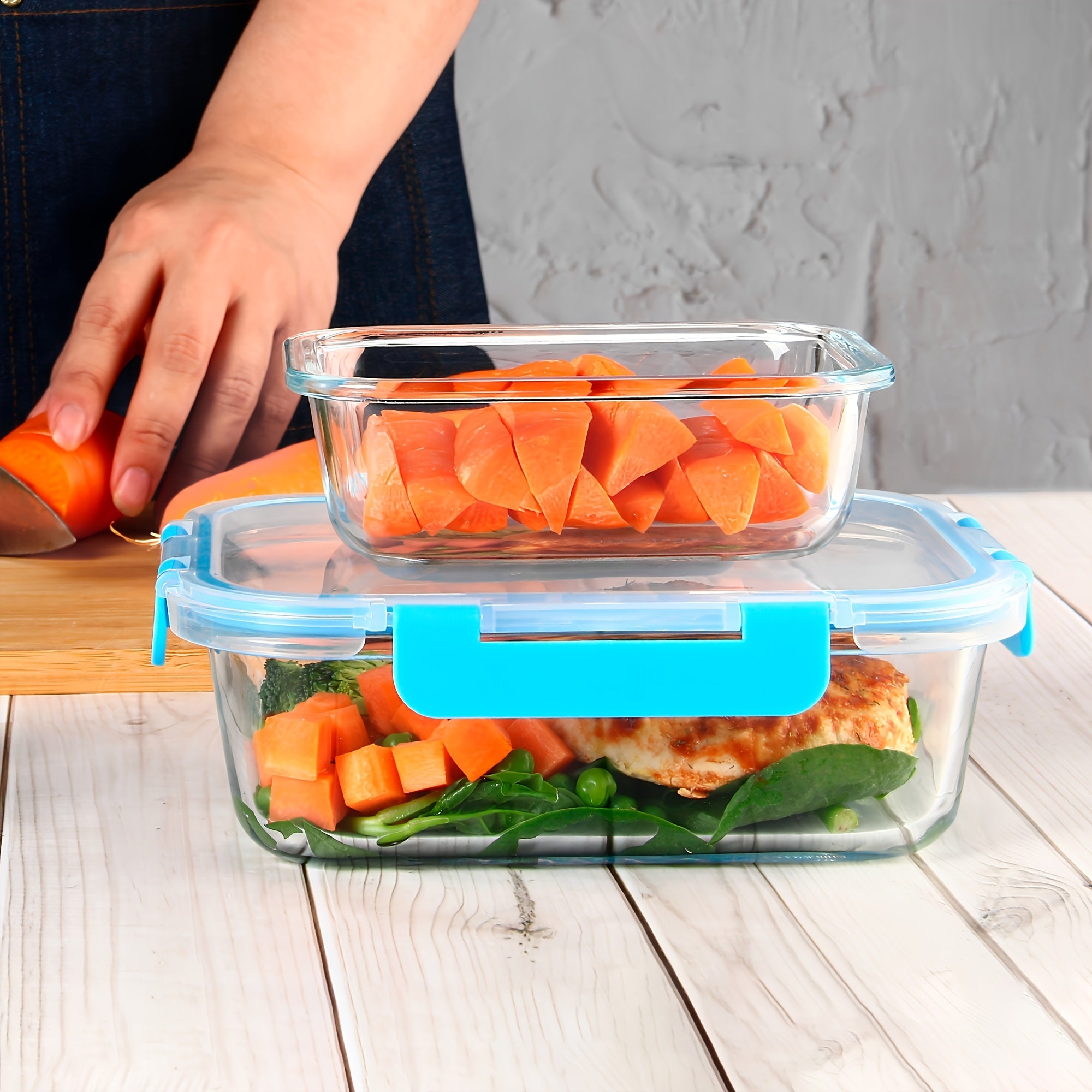 20 Pieces (10 Containers +10 Lids) High Borosilicate Glass Meal Prep Containers, Food Storage Containers With Airtight Leakproof Lids, Glass Lunch Boxes For Home Office Lunch Restaurants