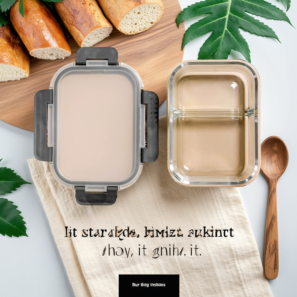 1pc Large 22.88oz Glass Lunch Box with Lid - 2 Compartment Design, Microwave & Refrigerator Safe, Ideal for Outdoor Use, Perfect Gift Optio