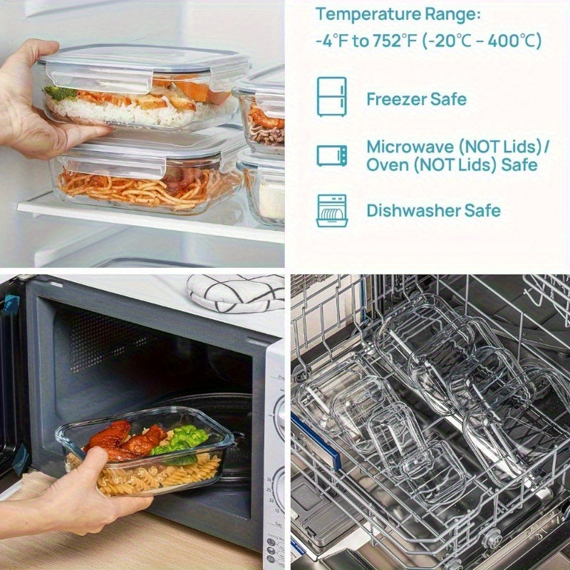 A Great Helper for Christmas/ Halloween Dinners. Made of High-Temperature Resistant Glass, with a Highly Transparent Box Body, Stackable, a Must-Have for The Back-To-School Season, Bpa-Free, Comes with 4 Cleaning Sponges.