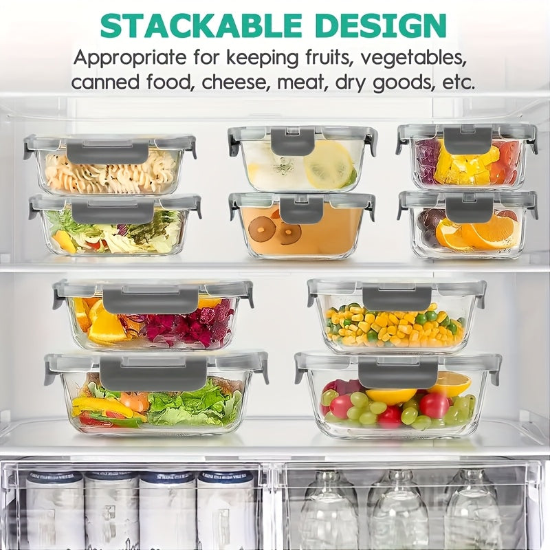 36pcs Food Storage Containers, Kitchen Organizers Leakproof Meal Prep Containers Local Warehouse 36pcs Including 12pcs Glass Containers With 12 Lids And 6 Seasoning Boxes With 6 Lids, Airtight Containers, Pantry And Kitchen Organization